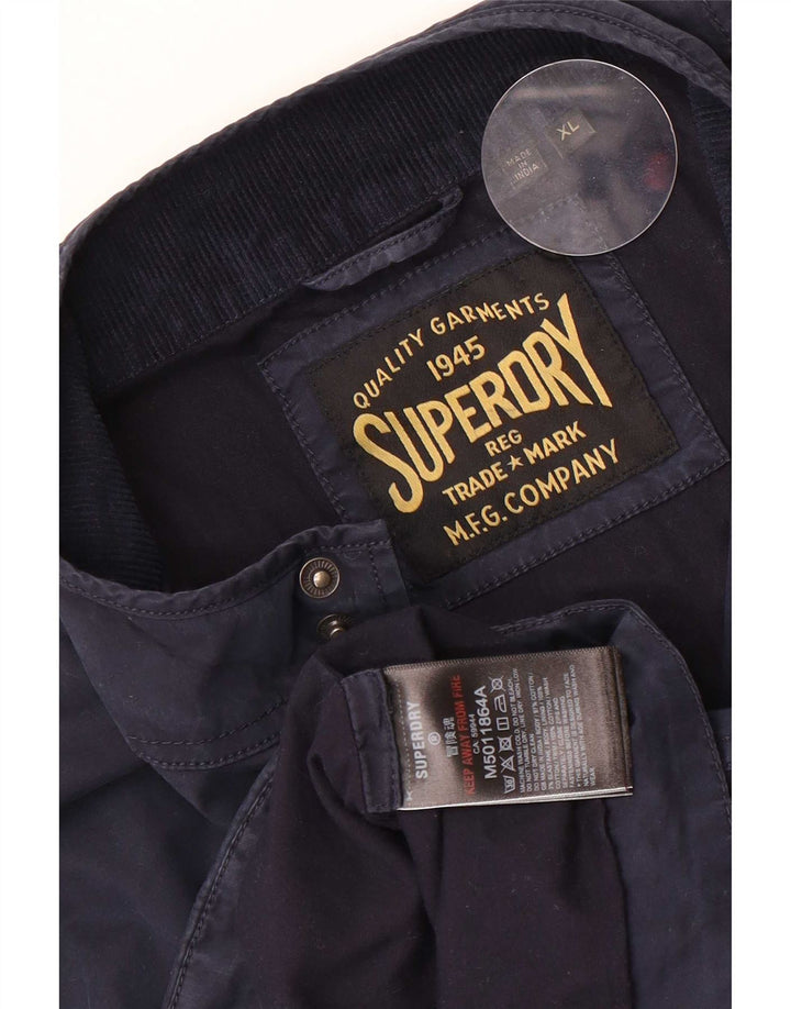 Męska kurtka bomber Superdry UK 42 XL, granatowa, bawełniana