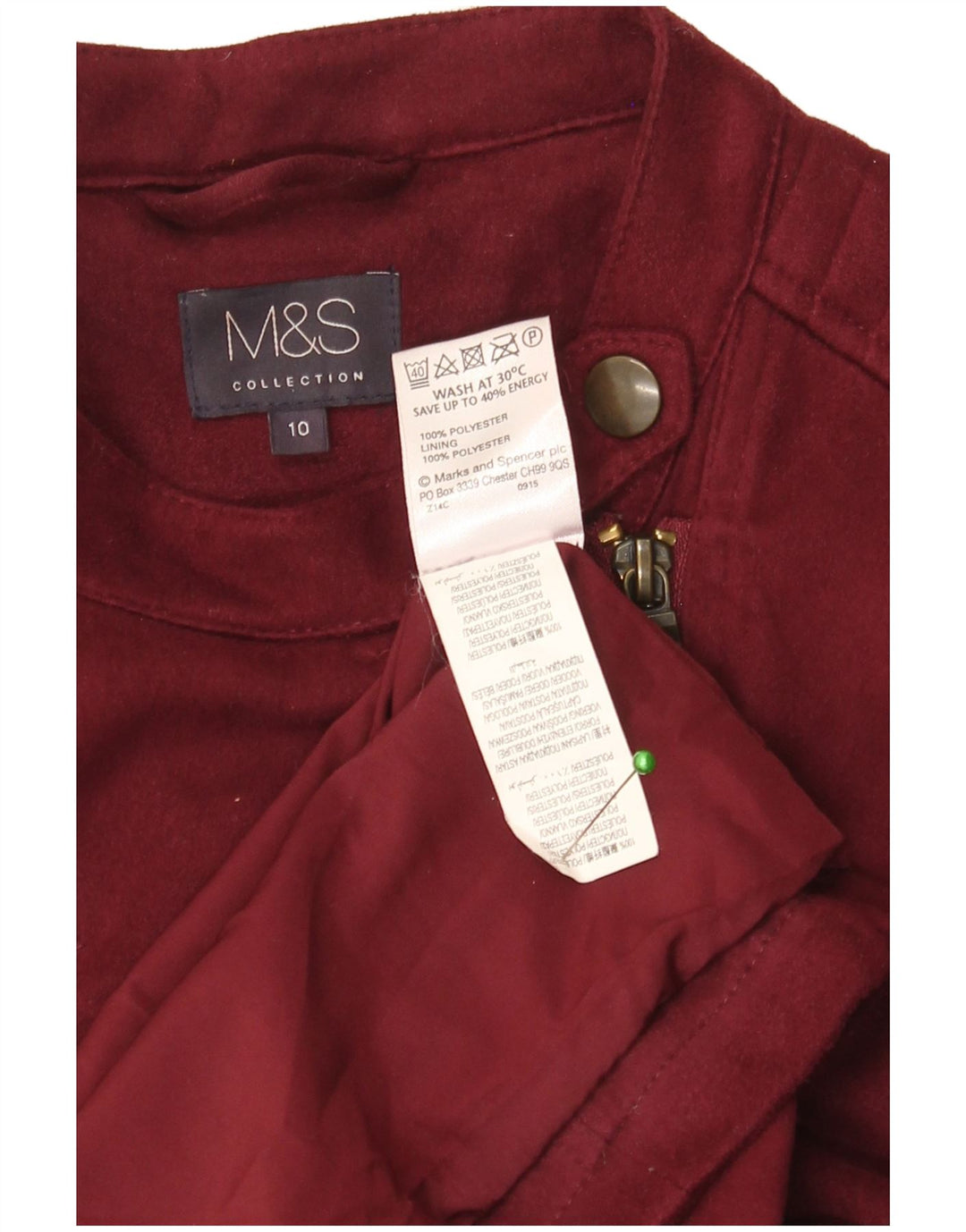 Damska kurtka motocyklowa Marks & Spencer UK 10, mała, bordowa, poliestrowa