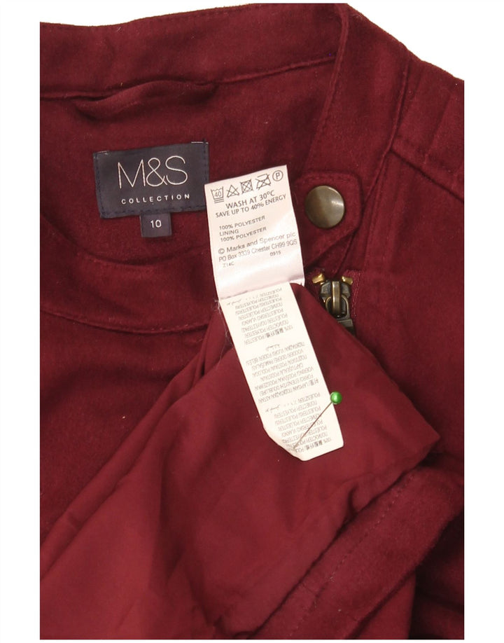 Damska kurtka motocyklowa Marks & Spencer UK 10, mała, bordowa, poliestrowa