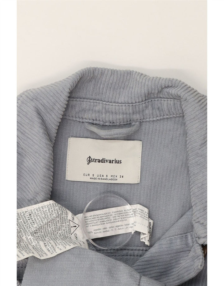 STRADIVARIUS Womens Oversized Corduroy Jacket UK 10 Small Grey Cotton Vintage Stradivarius and Second-Hand Stradivarius from Messina Hembry 