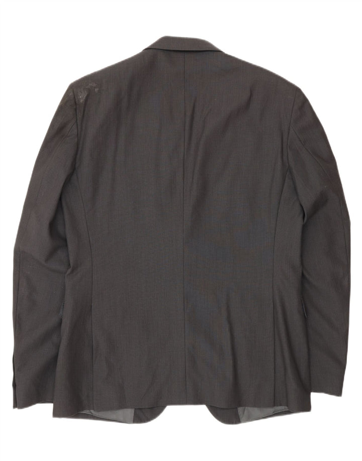 Męska marynarka zapinana na 2 guziki Calvin Klein IT 52 XL Szara wełna