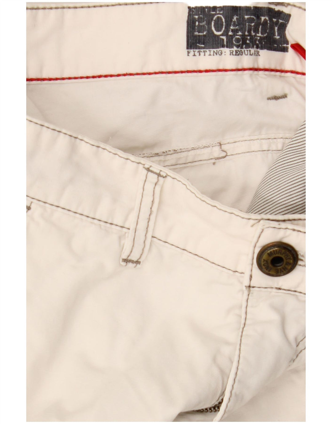 Spodnie męskie VINTAGE o prostym, regularnym kroju W34 L32 Off White