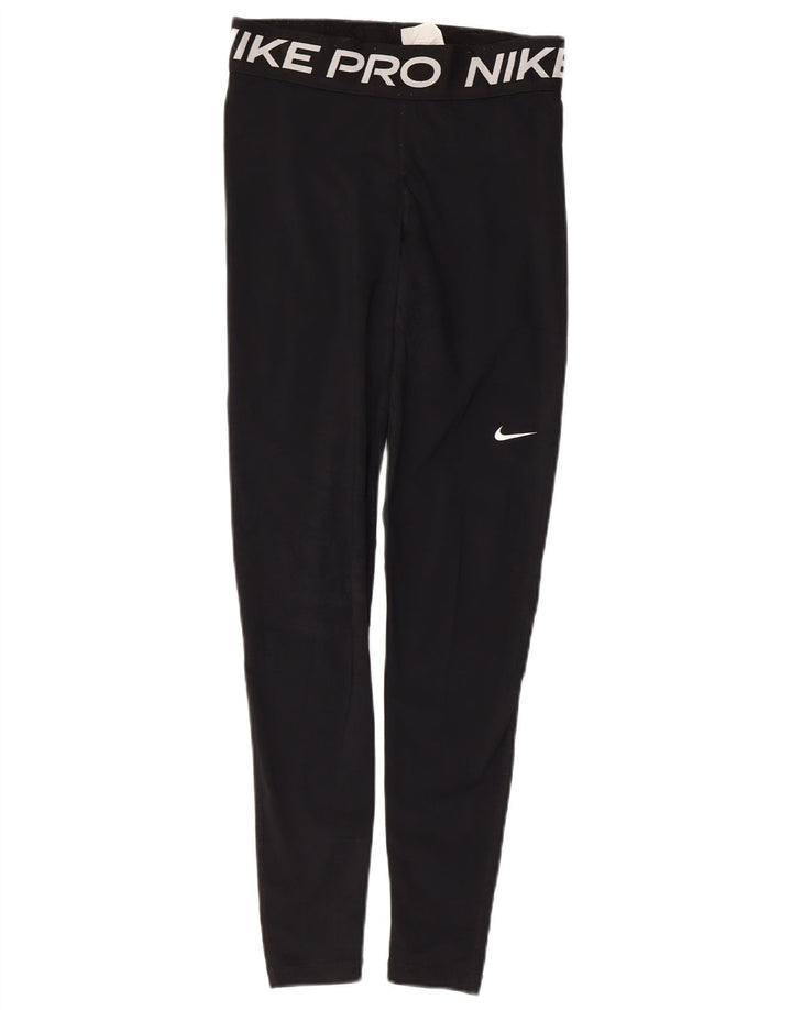 Damskie legginsy Nike Graphic UK 8, małe, czarne, poliestrowe
