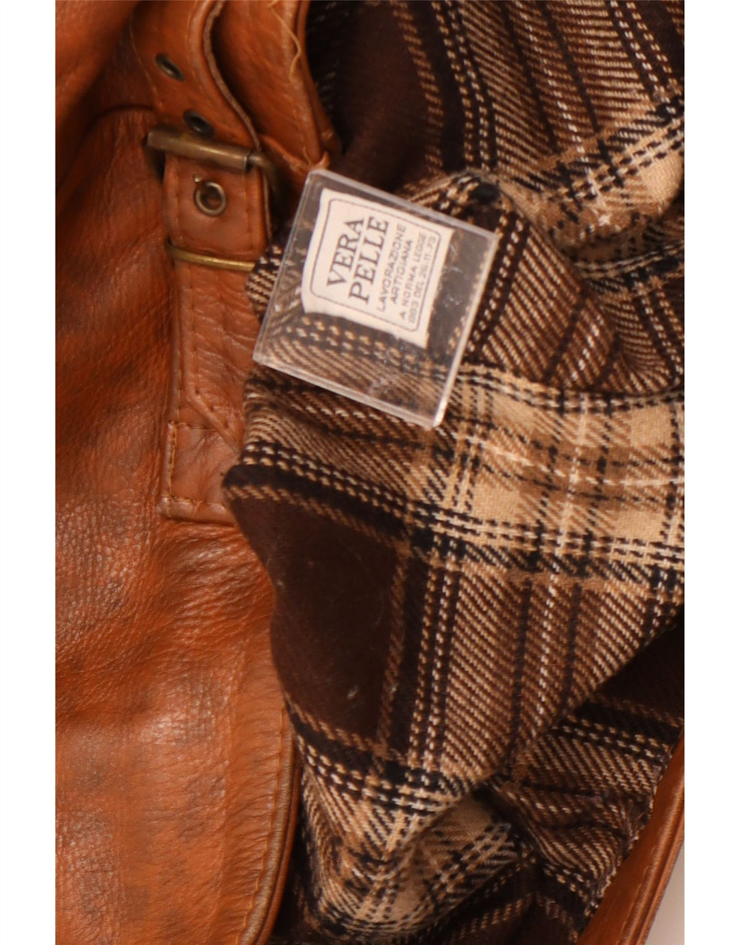 Vintage damska kurtka skórzana UK 18 XL, brązowa, nakrapiana skóra