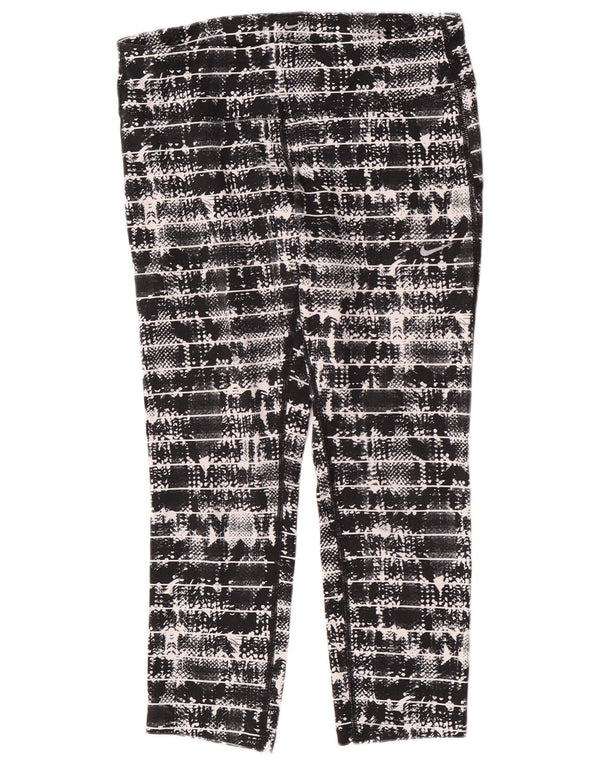 Damskie legginsy Nike Capri UK 12, średni czarny geometryczny poliester
