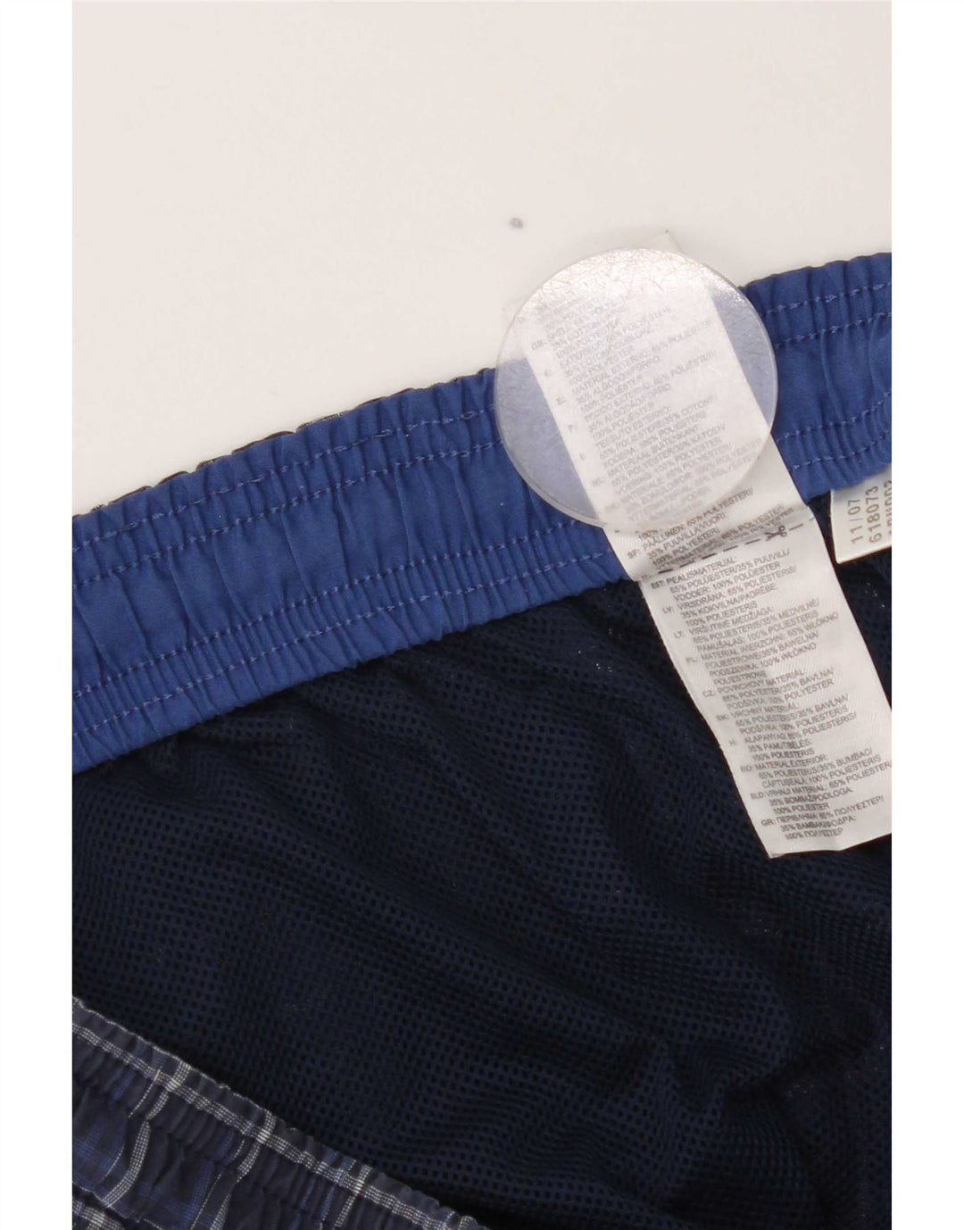 Męskie spodenki kąpielowe Adidas, duże, granatowe, poliestrowe w kratę