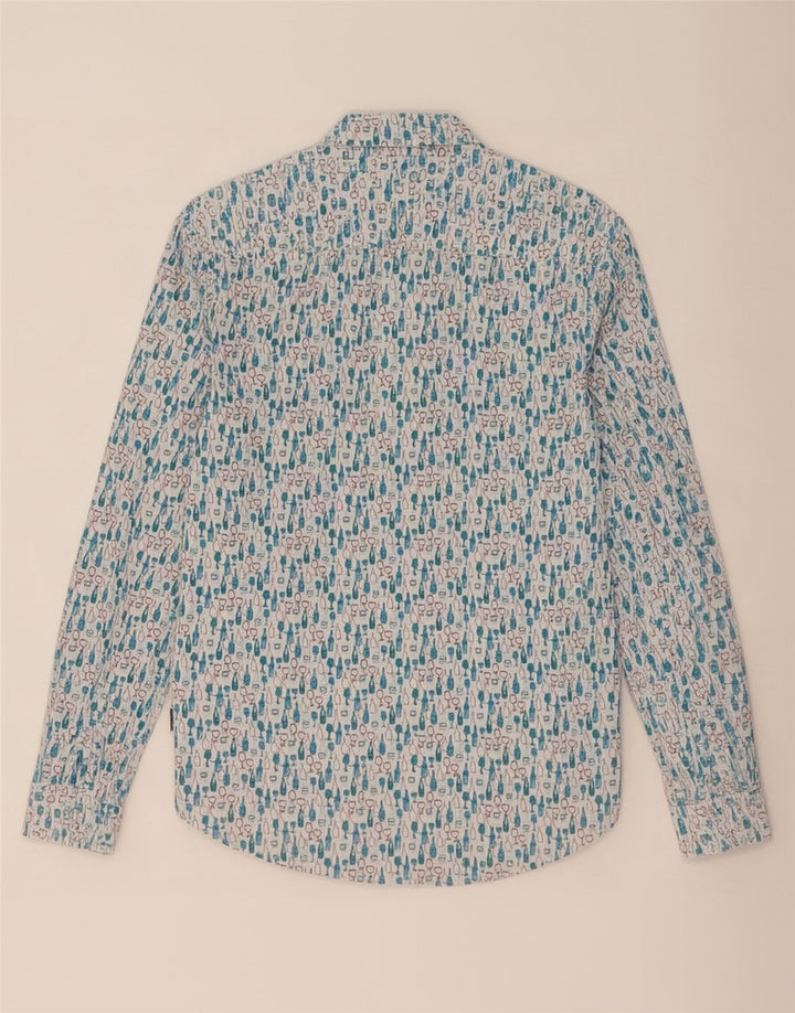 Koszula męska White Stuff Slim Fit w abstrakcyjny wzór, mała, niebieska, bawełniana