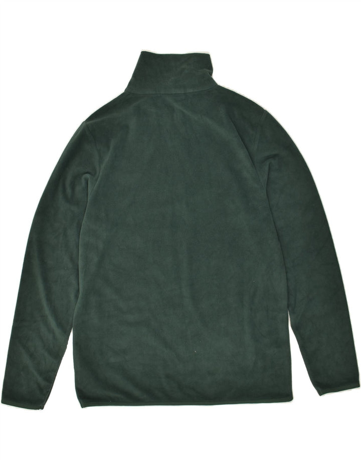 LOTTO Mens Zip Neck Fleece Jumper UK 40/42 Medium Green Polyester Vintage Lotto and Second-Hand Lotto from Messina Hembry 