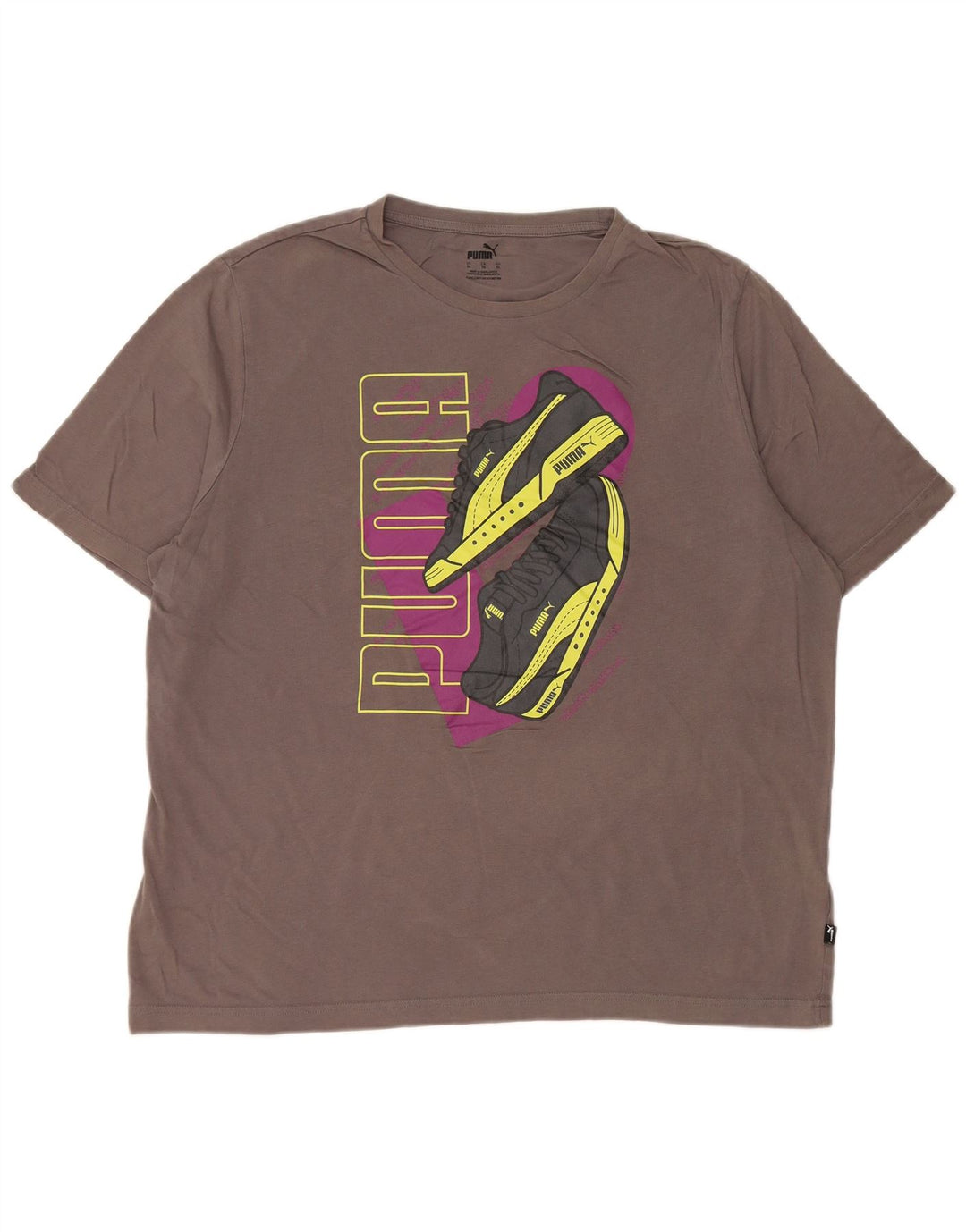 Męska koszulka z grafiką PUMA, góra XL, szara bawełna