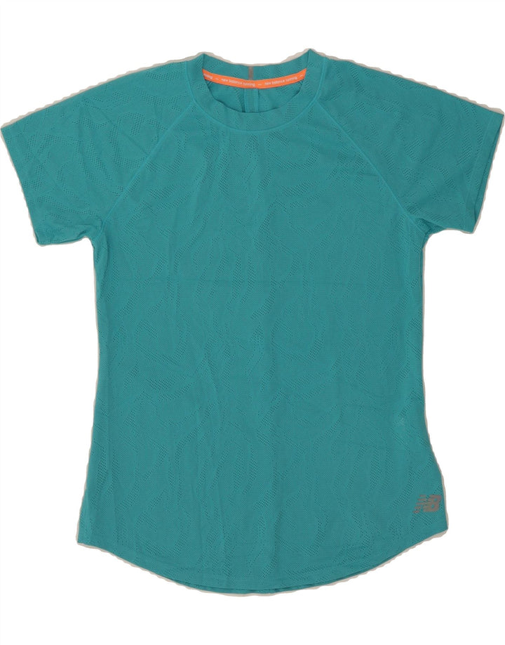 NEW BALANCE Womens T-Shirt Top UK 10 Small Turquoise Polyester Vintage New Balance and Second-Hand New Balance from Messina Hembry 