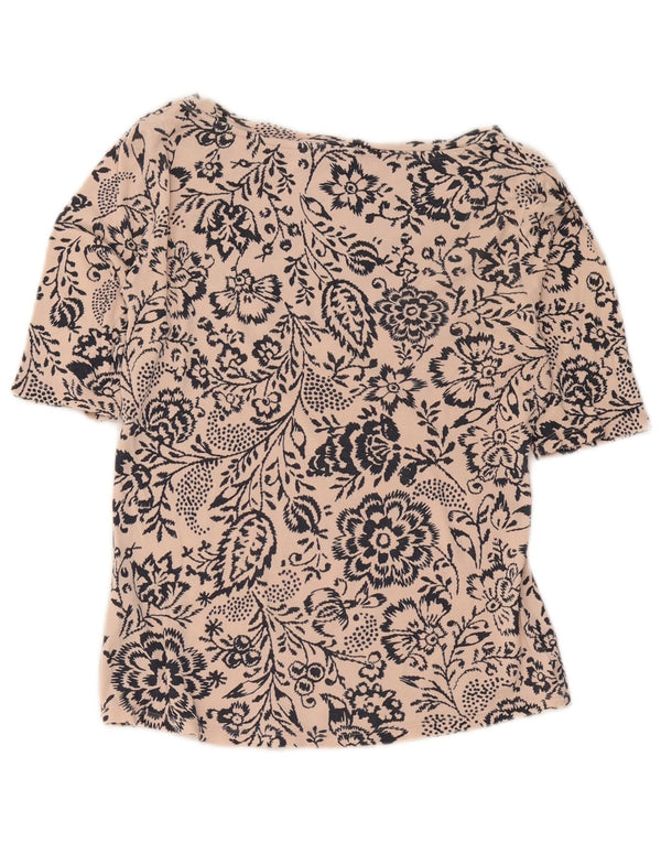 Marks & Spencer Womens 1/2 Sleeve Blouse Top UK 12 Medium Pink Floral