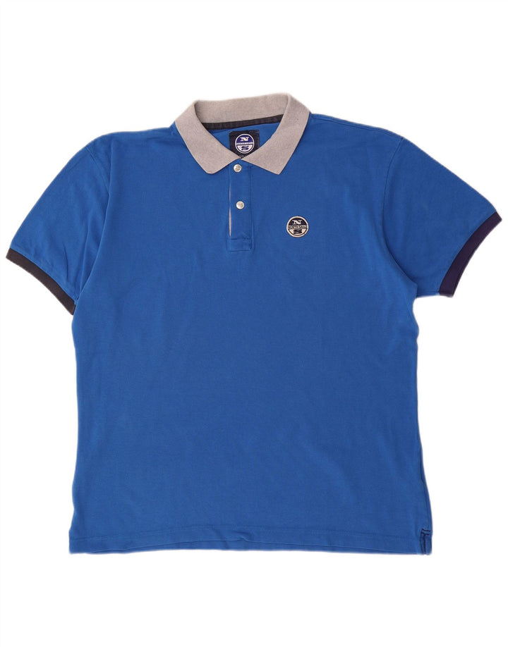 Męska koszulka polo NORTH SAILS 2XL, niebieska, bawełniana