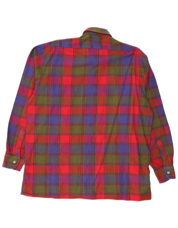 Męska koszula flanelowa VINTAGE rozmiar 41/42, duża, wielobarwna, bawełniana krata