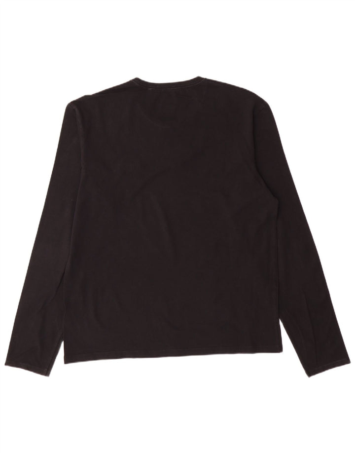 Męski top GUESS z długim rękawem XL, czarny, bawełniany