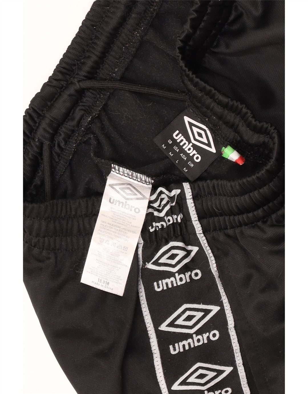 Męskie spodnie dresowe Umbro z grafiką, średni czarny poliester