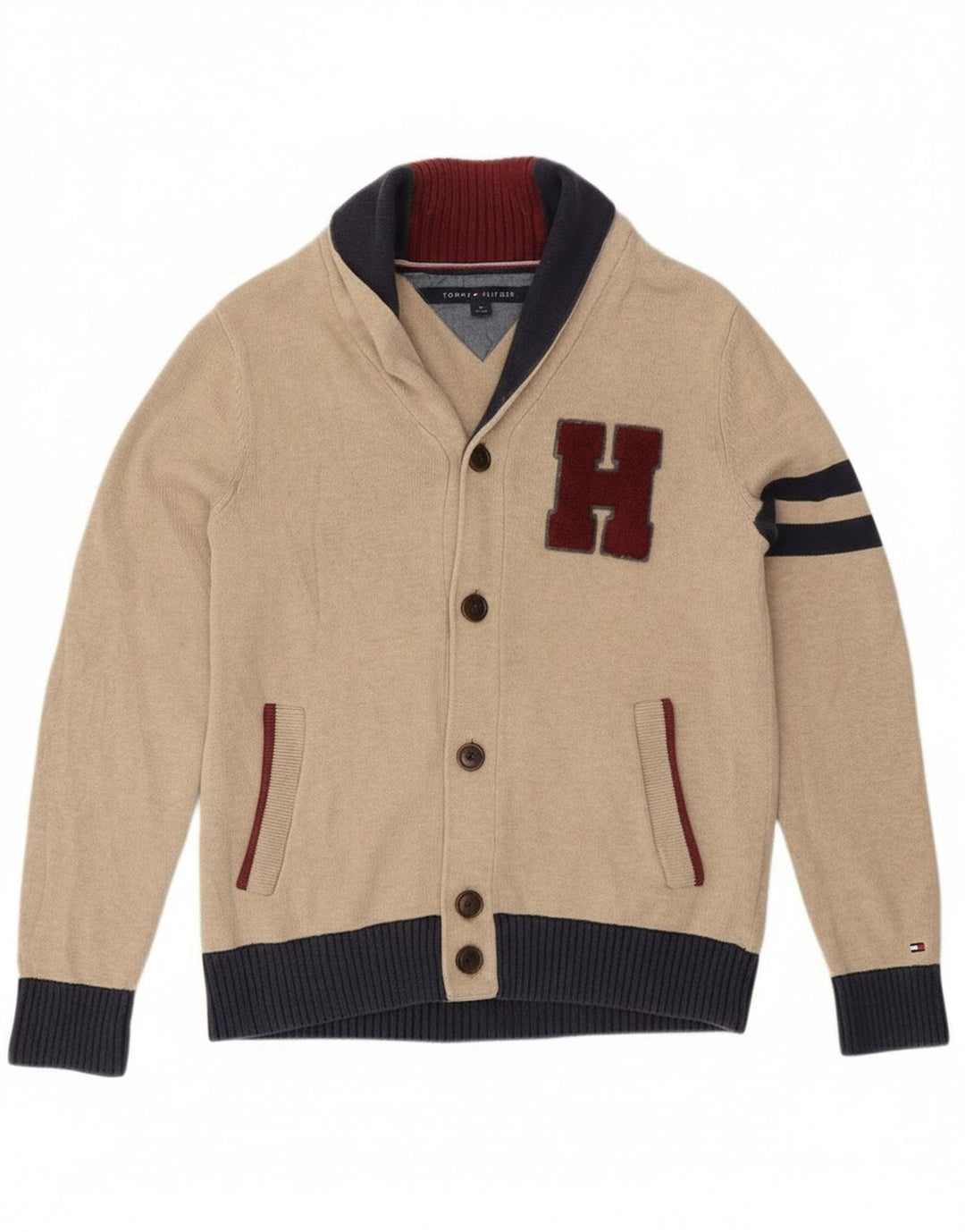 Damski sweter graficzny Tommy Hilfiger UK 10 Small Beige