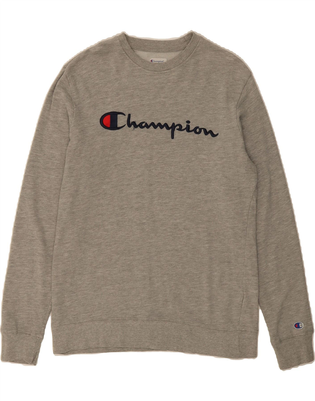 CHAMPION Mens Graphic Sweatshirt Jumper Medium Grey Cotton Vintage Champion and Second-Hand Champion from Messina Hembry 