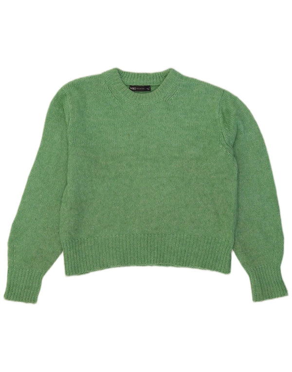 Marks & Spencer Damski sweter z okrągłym dekoltem, UK 10, mały zielony