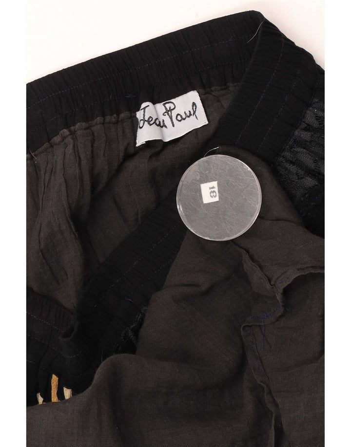 Damska rozkloszowana spódnica Jean Paul UK 18 XL W32 Czarna Patchwork