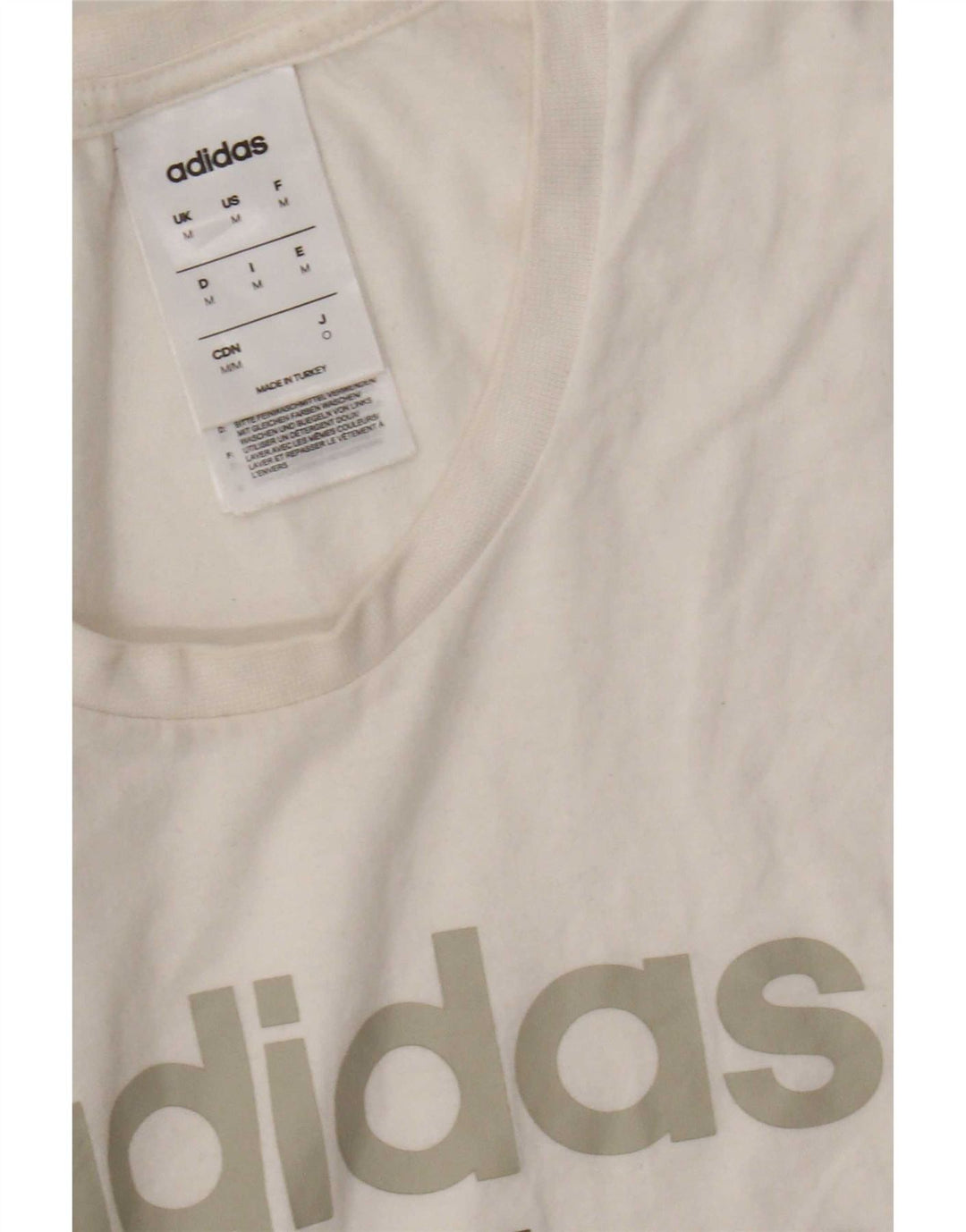 Męska koszulka z grafiką Adidas, średnia, biała bawełna