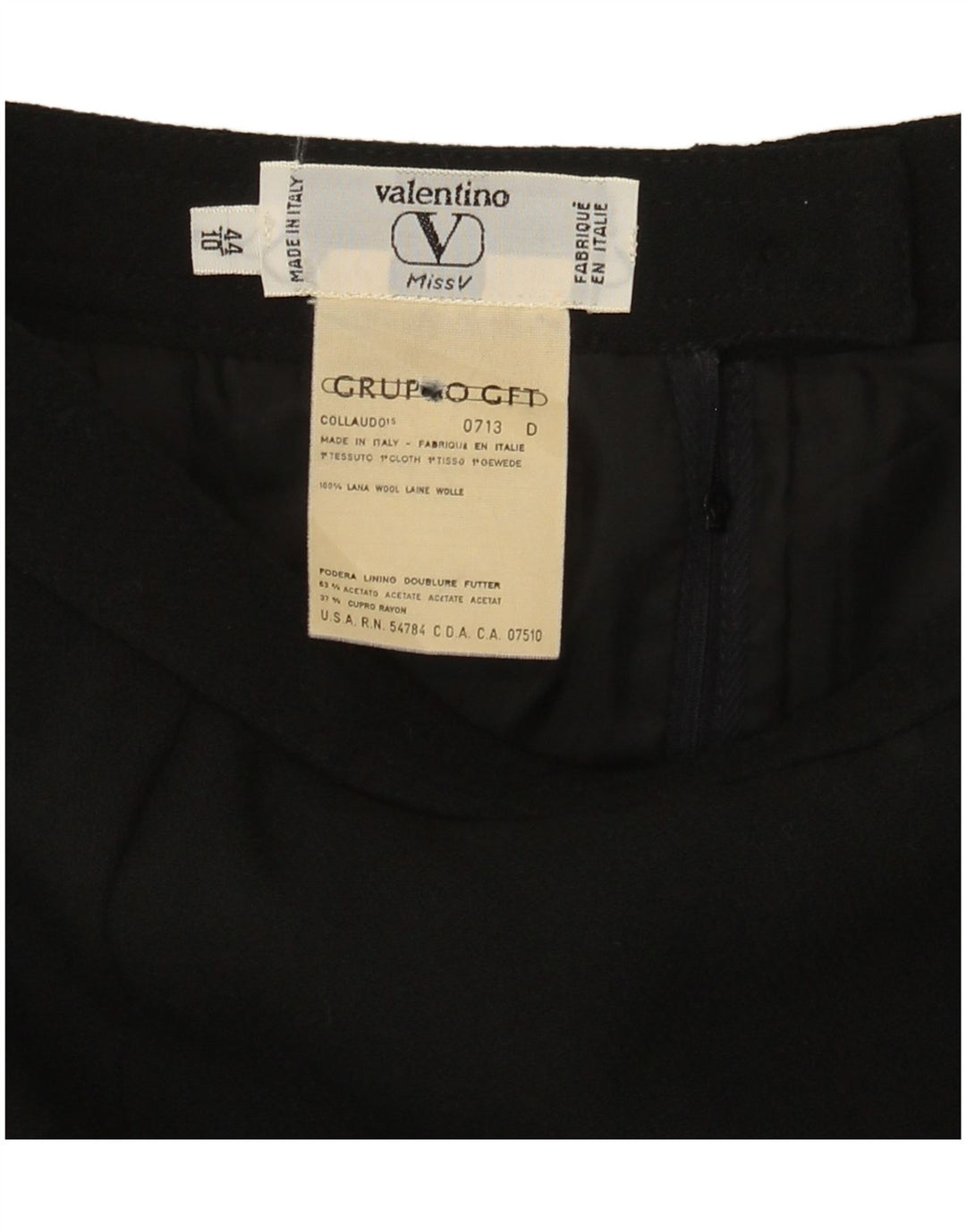 Prosta spódnica damska Valentino IT 44 Medium W28 Czarna wełna
