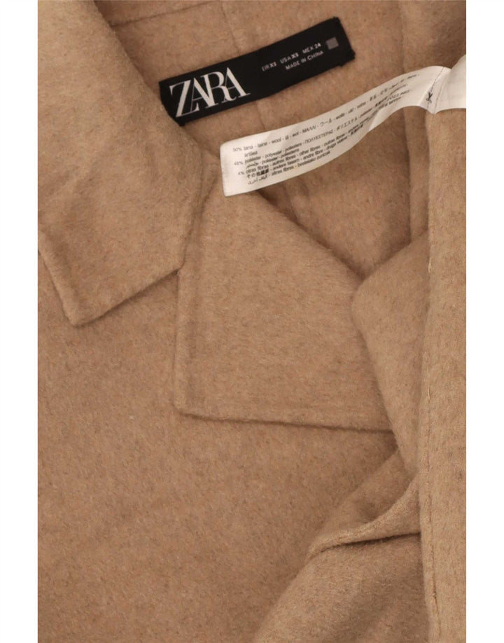 Damski płaszcz oversize Zara UK 6 XS, beżowy, wełniany