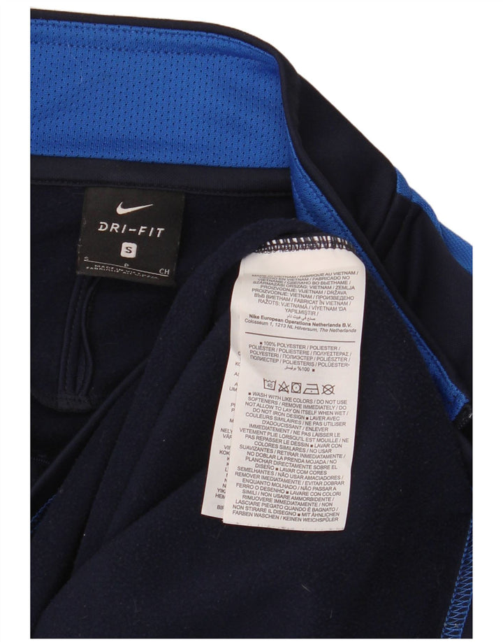 Męski dres NIKE Dri Fit z pulowerem, mały, granatowy, z blokami kolorów