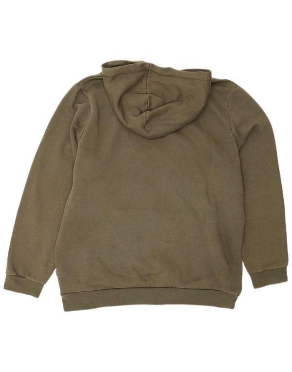 Męski sweter z kapturem Puma z grafiką, duży, bawełniany khaki