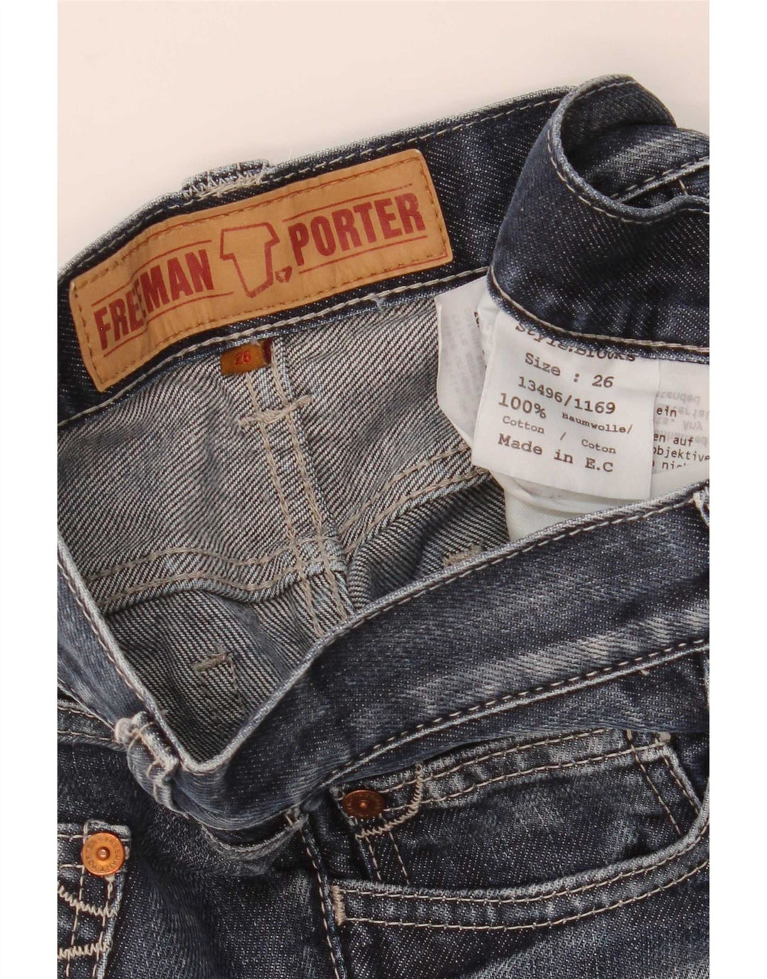 Damskie jeansy Bootcut Freeman T. Porter W26 L31 Niebieska bawełna