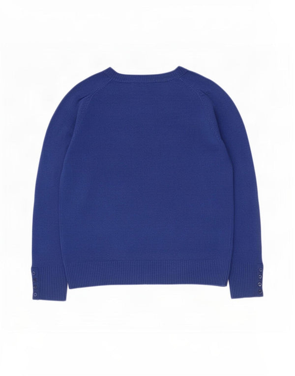Marks & Spencer Damski sweter z dekoltem w łódkę UK 12 Średni niebieski akryl