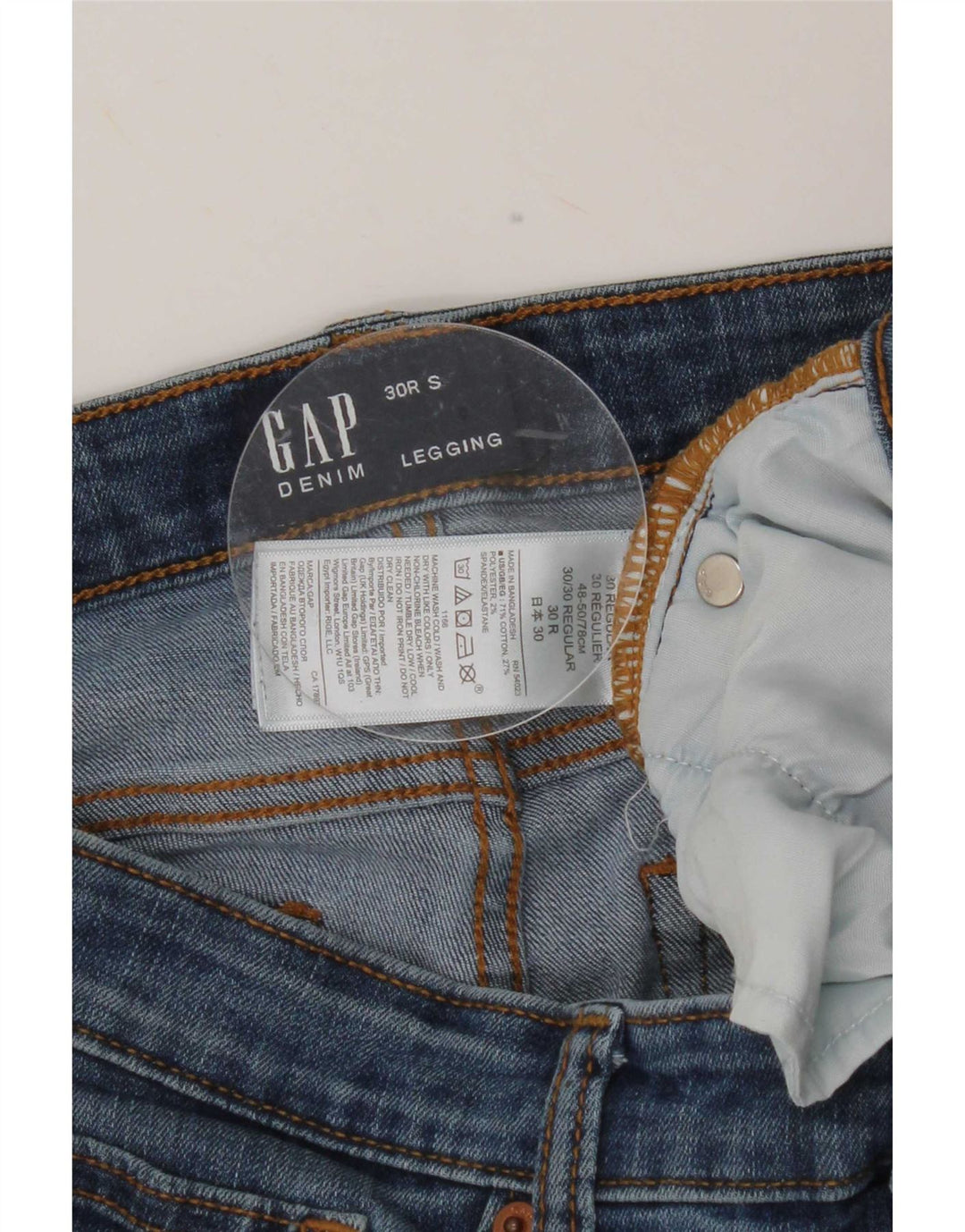 Damskie legginsy Gap Cropped Jeans W30 L25 Niebieska bawełna