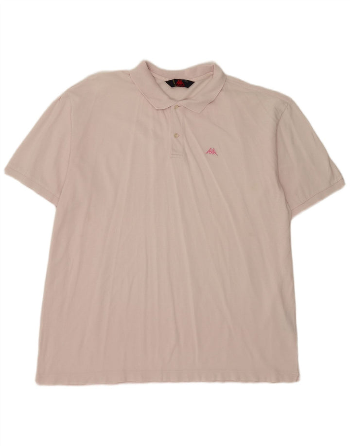 Męska koszulka polo Kappa 2XL Różowa bawełna