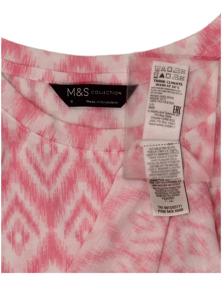 Damska bluzka bez rękawów Marks & Spencer UK 8, mała, różowa, poliester Ikat
