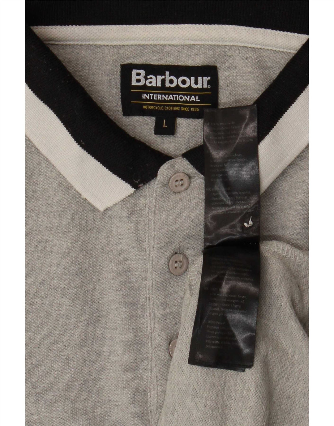 Męska koszulka polo Barbour, duża, szara, bawełniana w bloki kolorów