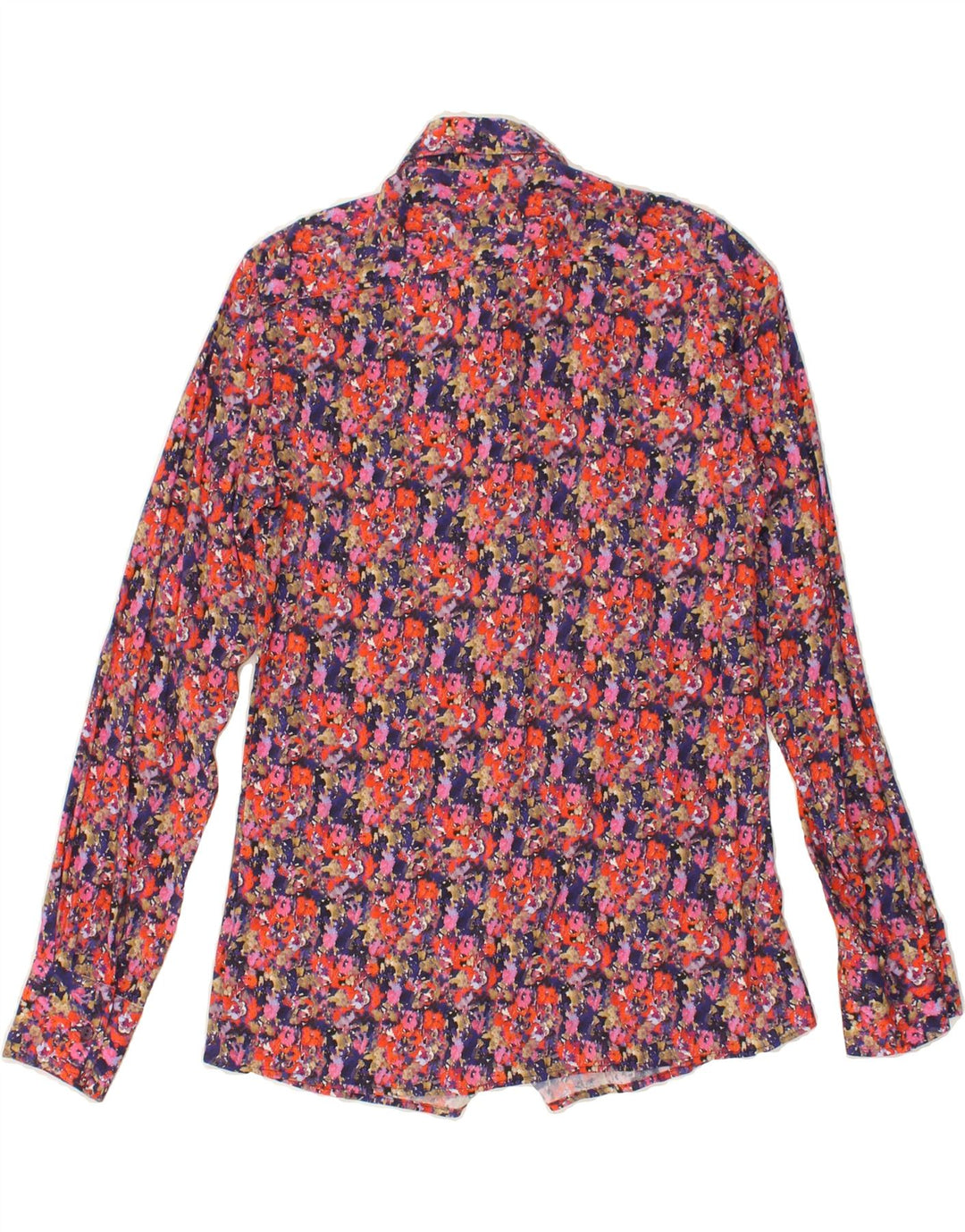 VINTAGE Womens Shirt Blouse UK 12 Medium Multicoloured Floral Viscose Vintage Vintage and Second-Hand Vintage from Messina Hembry 