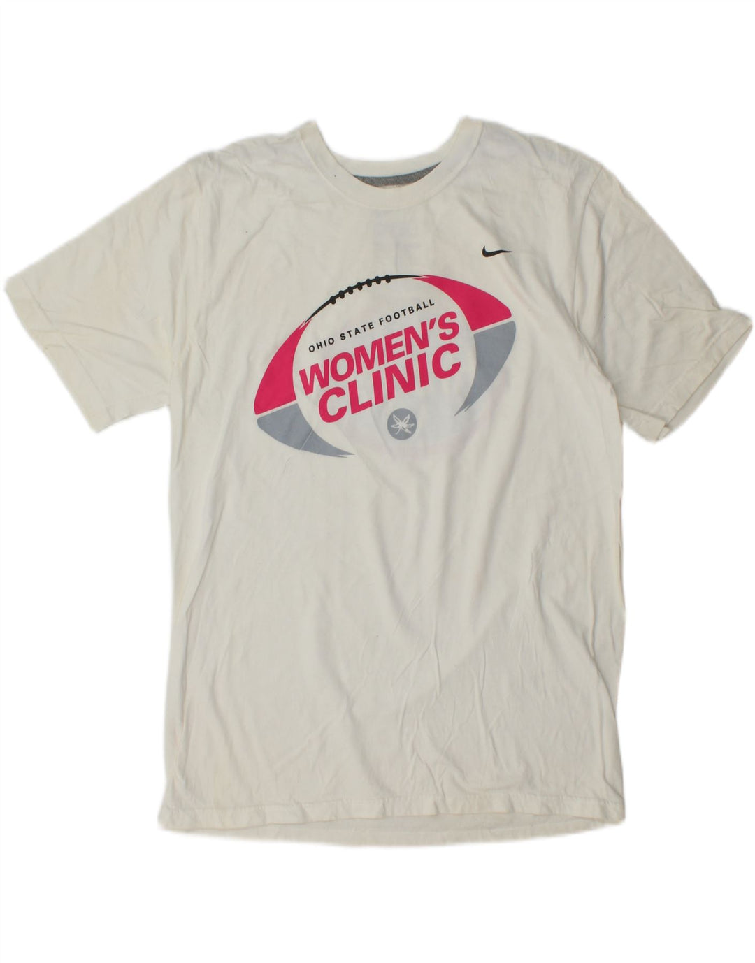 Damska koszulka z grafiką NIKE Top UK 14 Średnia biała bawełna