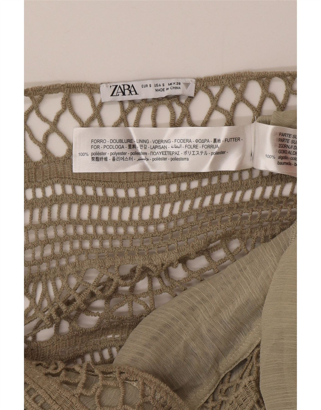 Damska sukienka maxi Zara, UK 8, mała, khaki, poliester