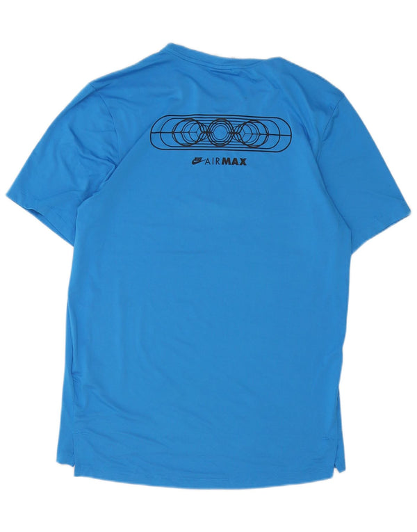 Męski T-shirt z grafiką Nike, mały, niebieski, poliestrowy