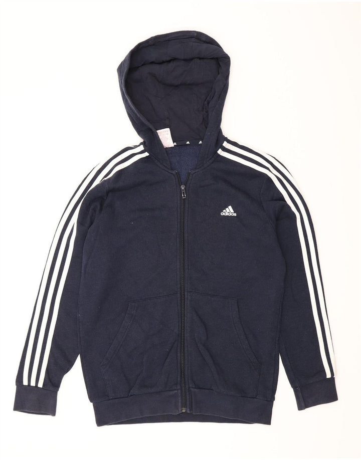 Adidas Męski sweter z kapturem i zamkiem błyskawicznym, mały, granatowy