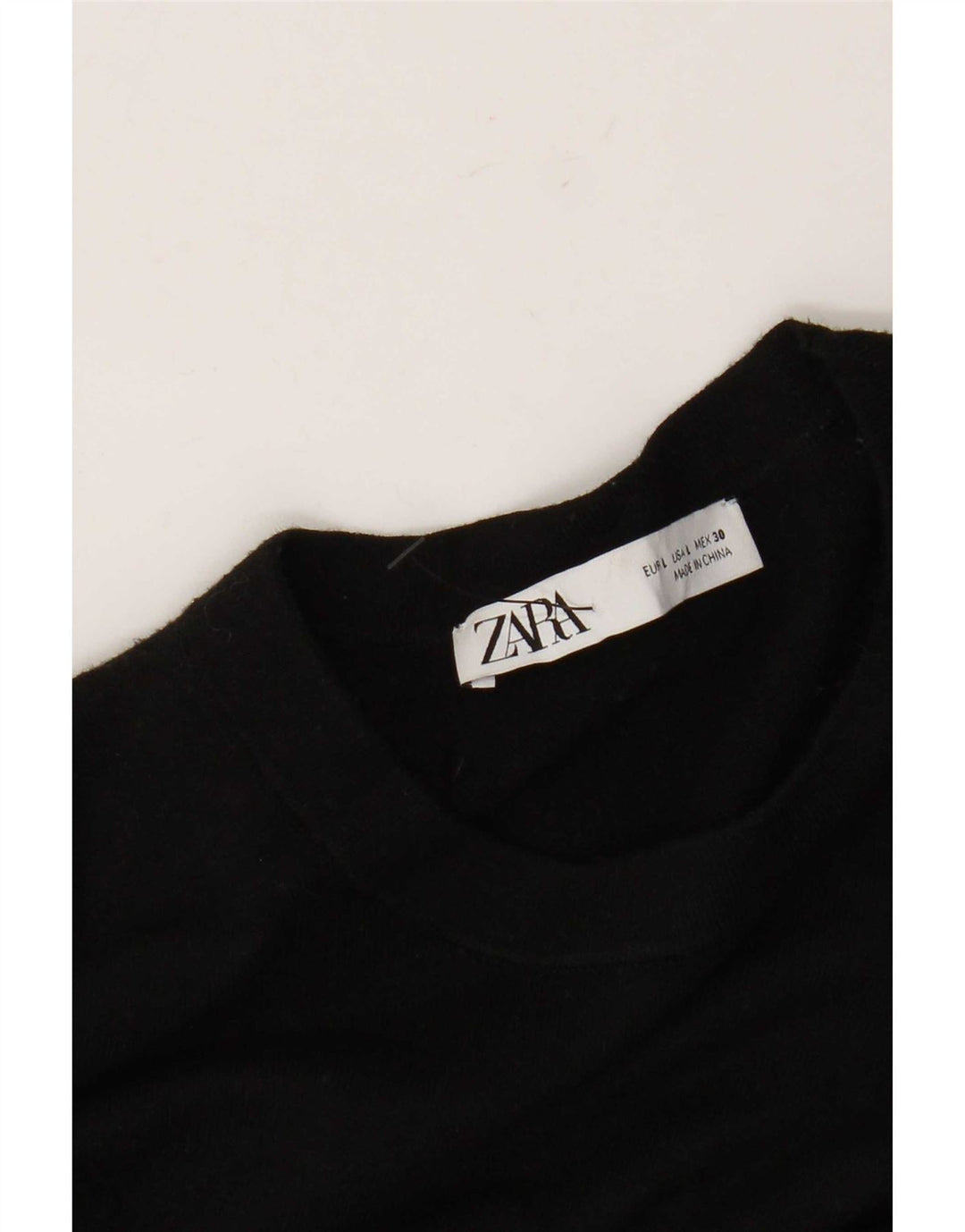 Sweter damski Zara z okrągłym dekoltem UK 16, duży, czarny