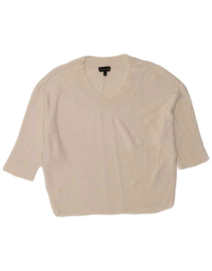 Damski sweter oversize Phase Eight z dekoltem w szpic, UK 10, mały, biały