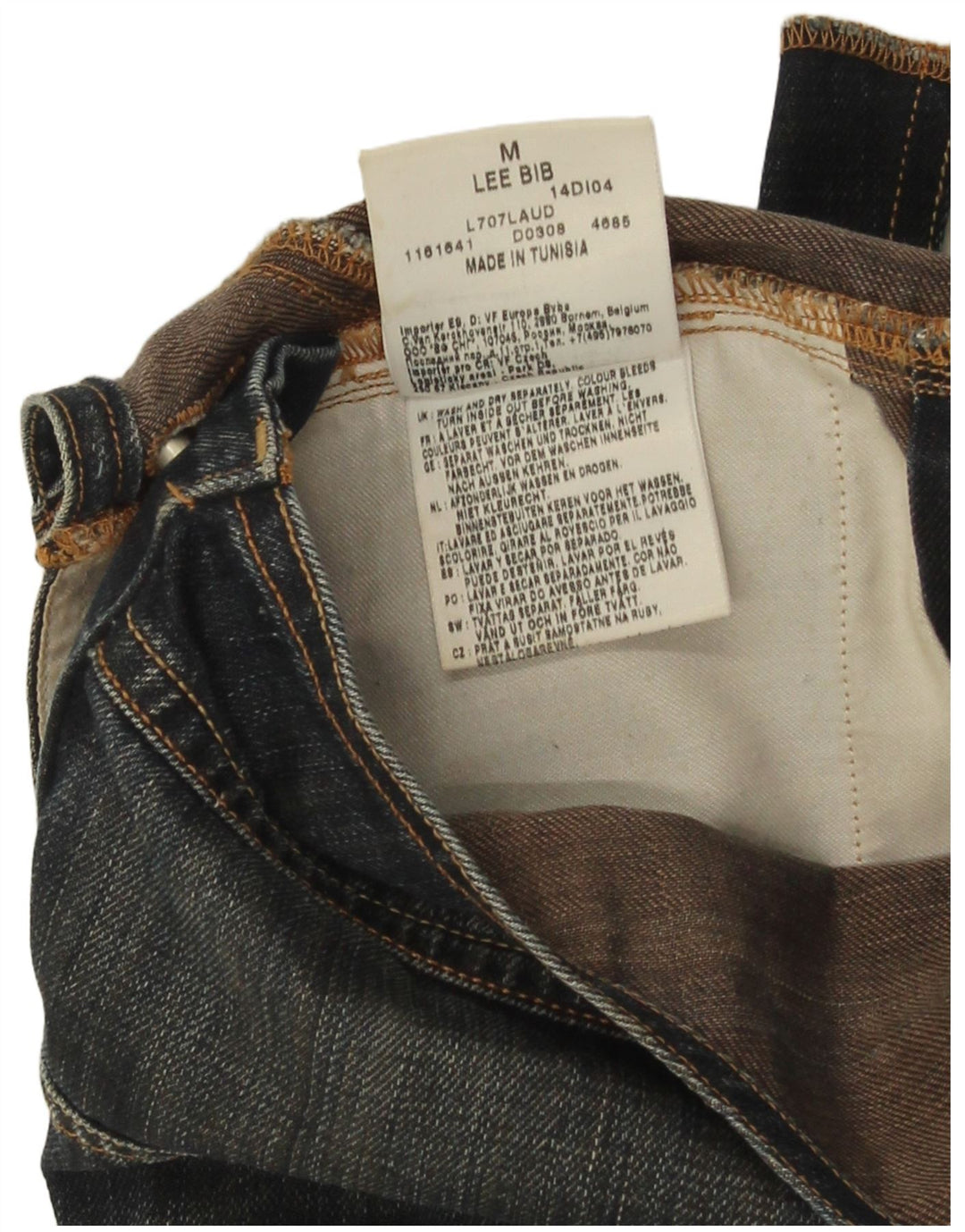 Damskie ogrodniczki Lee Straight Jeans Medium L29, niebieska bawełna