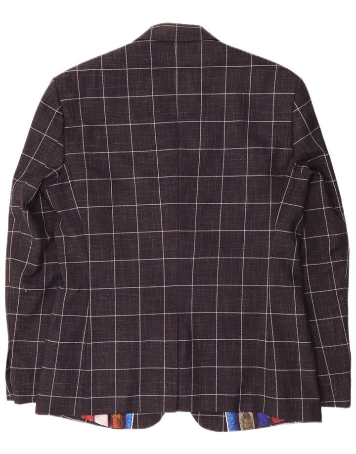 Męska marynarka Cavani zapinana na 2 guziki, UK 42 XL, granatowa, poliester w kratę