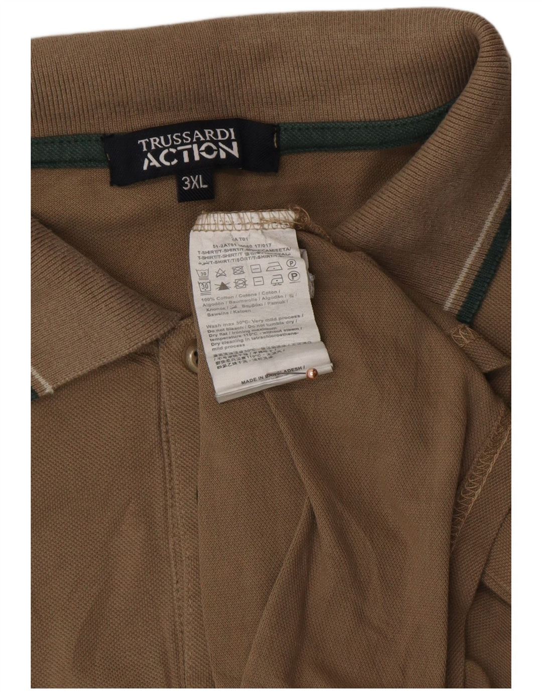 Męska koszulka polo TRUSSARDI 3XL, brązowa, bawełniana