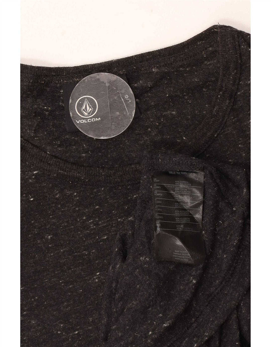 T-shirt męski Volcom, duży, czarny, bawełniany w paski