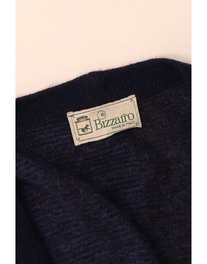 Bizzarro Męski sweter rozpinany XL, wełniany w granatowe paski