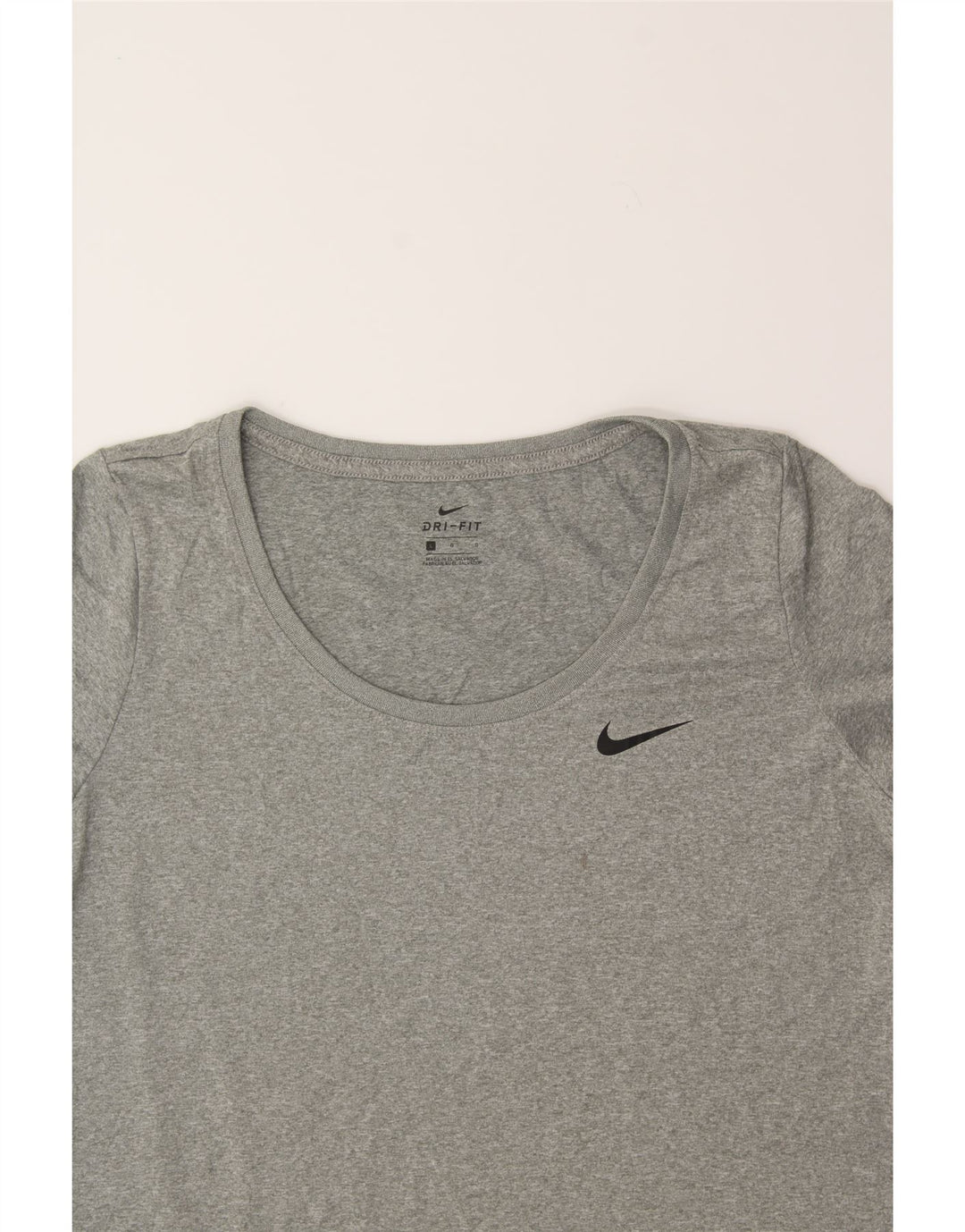 NIKE Womens Dri Fit T-Shirt Top UK 14 Large Grey Flecked Polyester Vintage Nike and Second-Hand Nike from Messina Hembry 