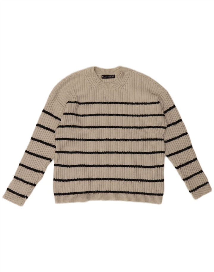 Marks & Spencer Damski sweter z wycięciem pod szyją, UK 12, średni złamanej bieli