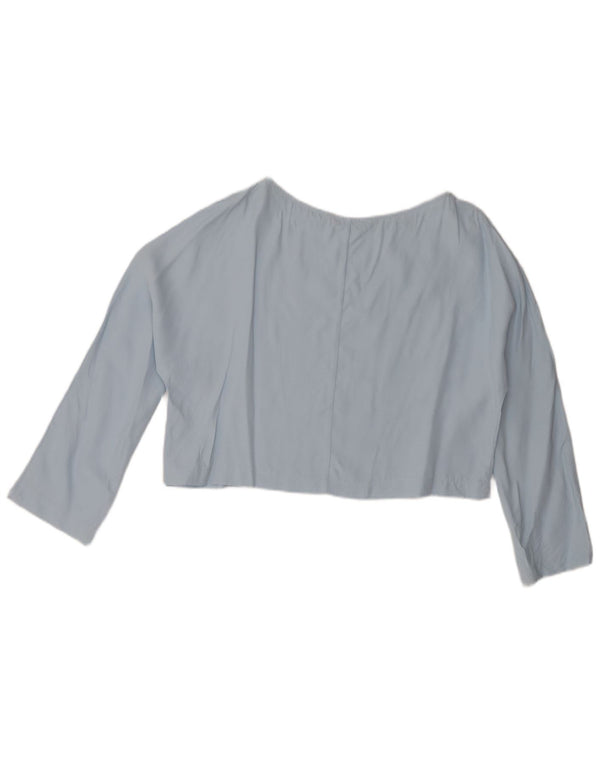 Damski krótki top Zara UK 14 Large Blue Viscose
