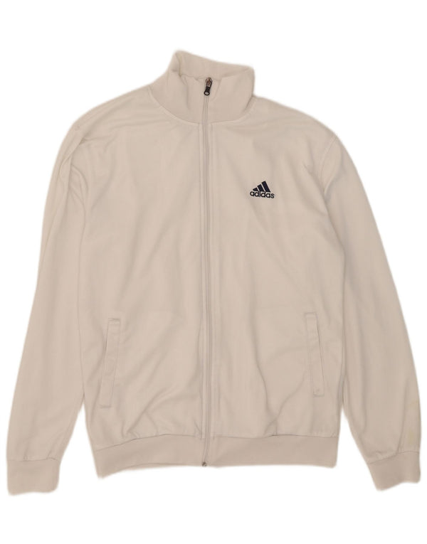 Adidas Męska bluza dresowa, duża, biała, poliestrowa